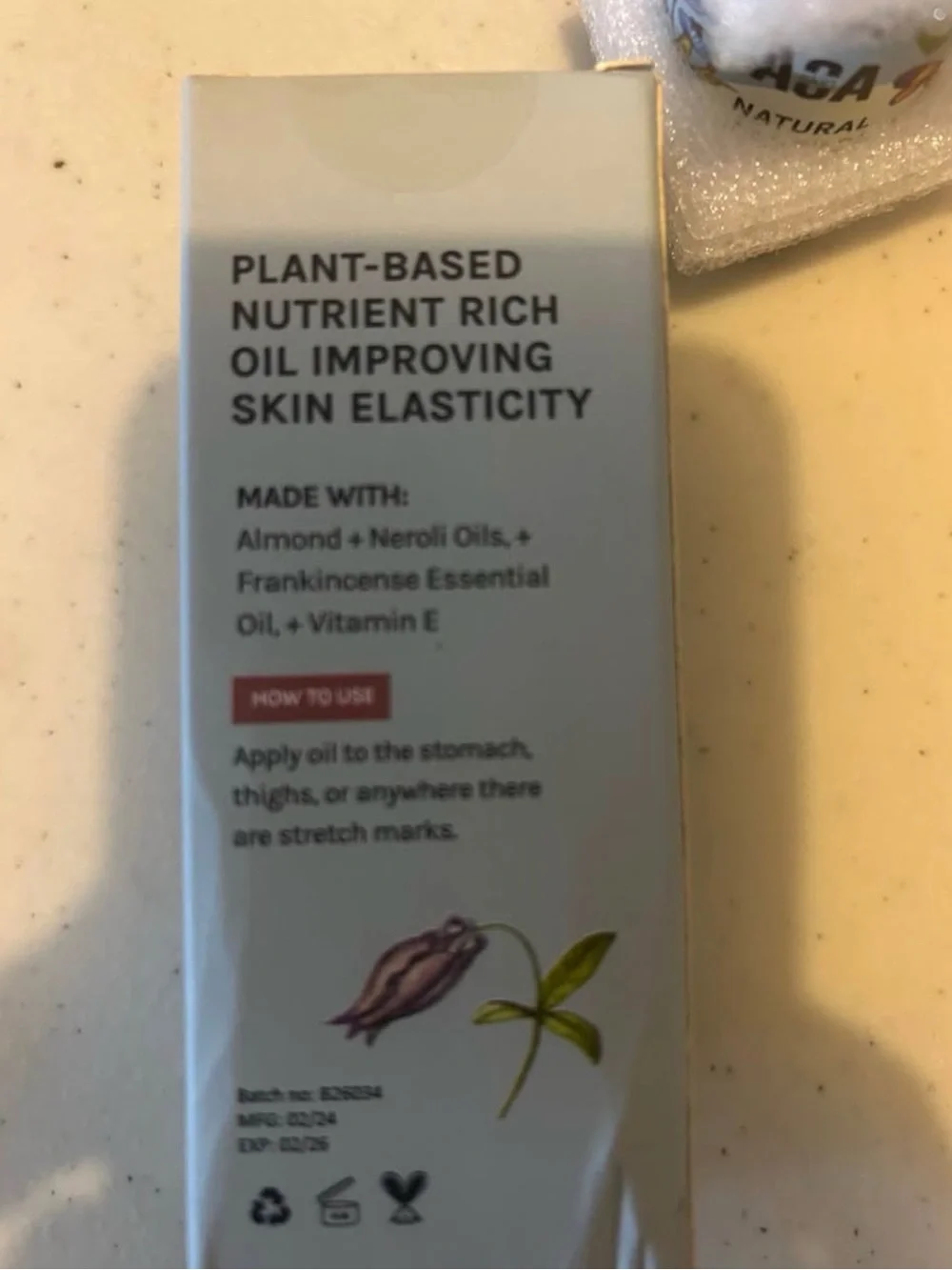 Natural Stretch Mark Body Oil - Light Blue